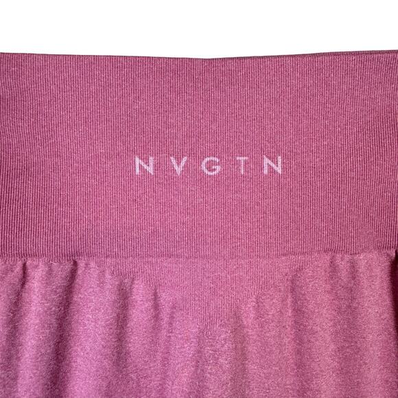 NVGTN Mauve Pink High Waist Contoured Seamless Ankle Workout Athleisure Leggings - Picture 7 of 8